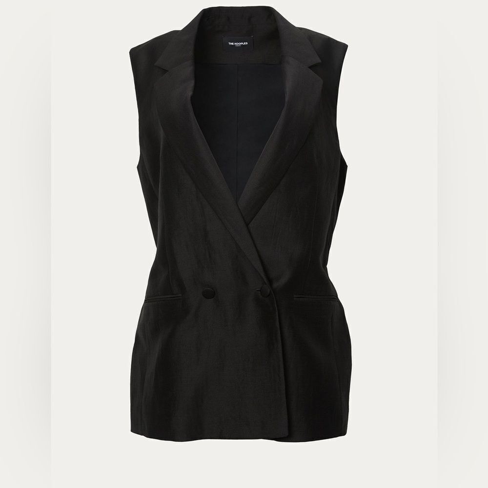 Edgy‎ Blazer The Kooples Chain Sleeveless Women 40 large Black Vest Luxury